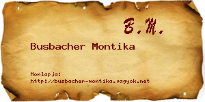 Busbacher Montika névjegykártya